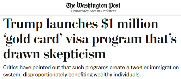 大降价!从500万美元暴降到100万,川普“黄金卡”正式开卖! 留学 第2张 大降价!从500万美元暴降到100万,川普“黄金卡”正式开卖! 留学 第2张